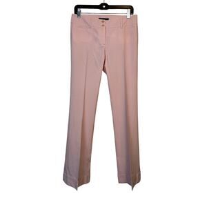 Theory Demitria Flare Wool Pants Size 4 Mid Rise Light Pink Professional Cuffed